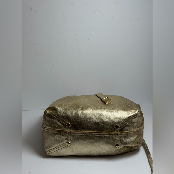 Tiffany & Co. Reversible Tote Bag Metallic Gold Leather/Mustard Suede - Picture 12 of 16